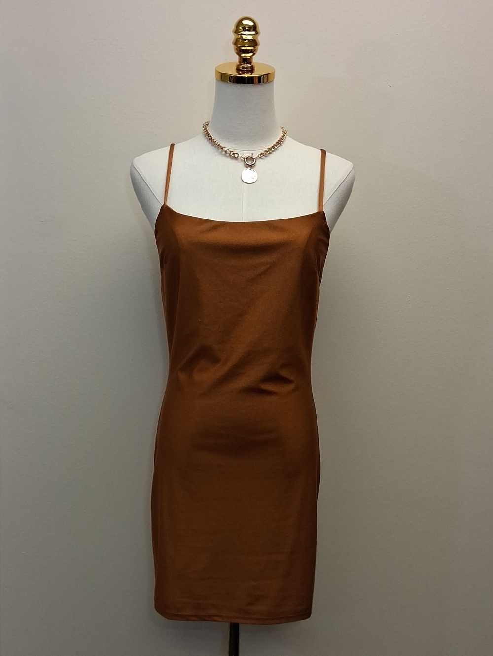 Forever 21 Rust Brown Cowl Neck Slip Dress Size Large